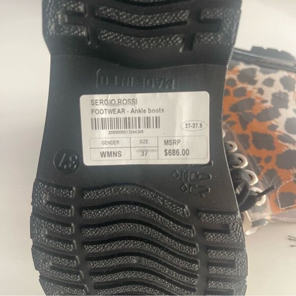 Sergio Rossi Women's Winter Jelly Rain Boot Leopard NWOB Size 37 - Picture 7 of 12